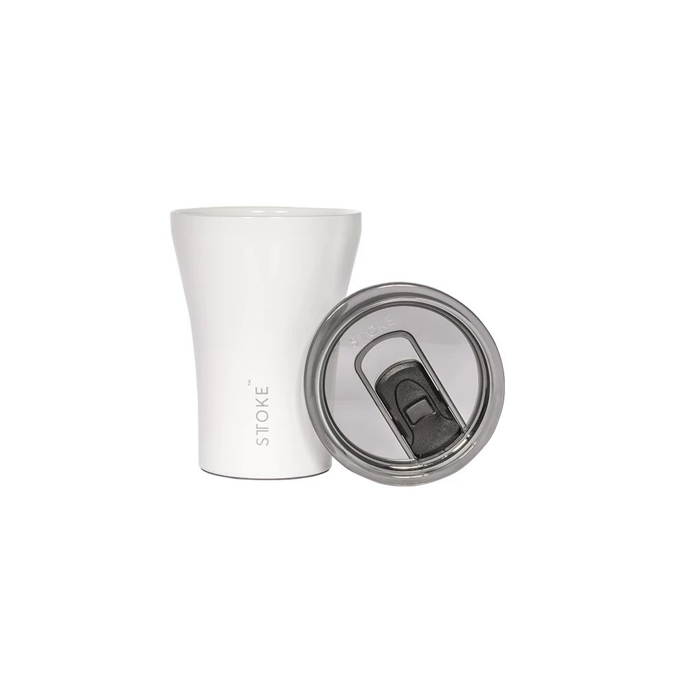 Sttoke Reusable Coffee Cup 8oz (Angel White) 9 Sttoke Reusable Coffee Cup 8oz (Angel White)