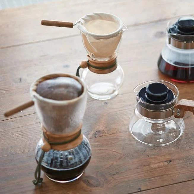 Hario Drip Pot Wood Neck Olive Wood 2 Hario Drip Pot Wood Neck Olive Wood