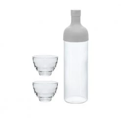 Hario Filter In Bottle And Tea Glass Set (Pale Grey)