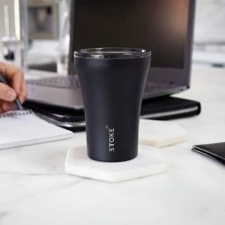 Sttoke Reusable Coffee Cup 8oz (Luxe Black) - Damaged Box