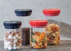 Hario Glass Coffee Bean Canister (Red) 1L