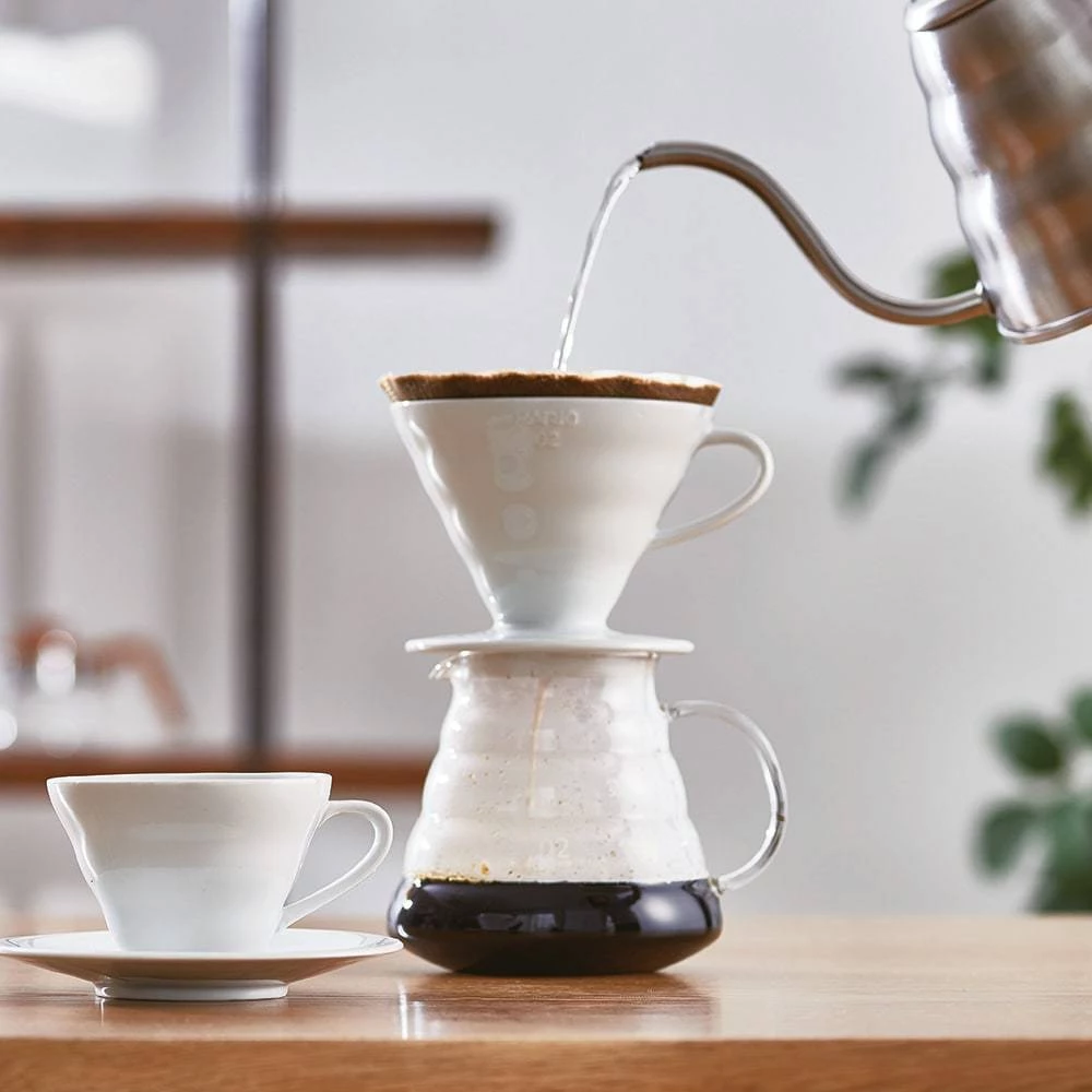 Hario V60 Ceramic Coffee Dripper White - Size 02 3 Hario V60 Ceramic Coffee Dripper White - Size 02