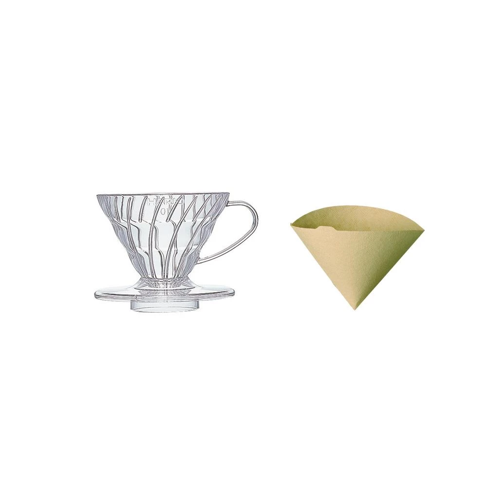 Hario V60 Coffee Dripper Plastic (Size 01) Including 40 FREE Filter Papers 1 Hario V60 Coffee Dripper Plastic (Size 01) Including 40 FREE Filter Papers
