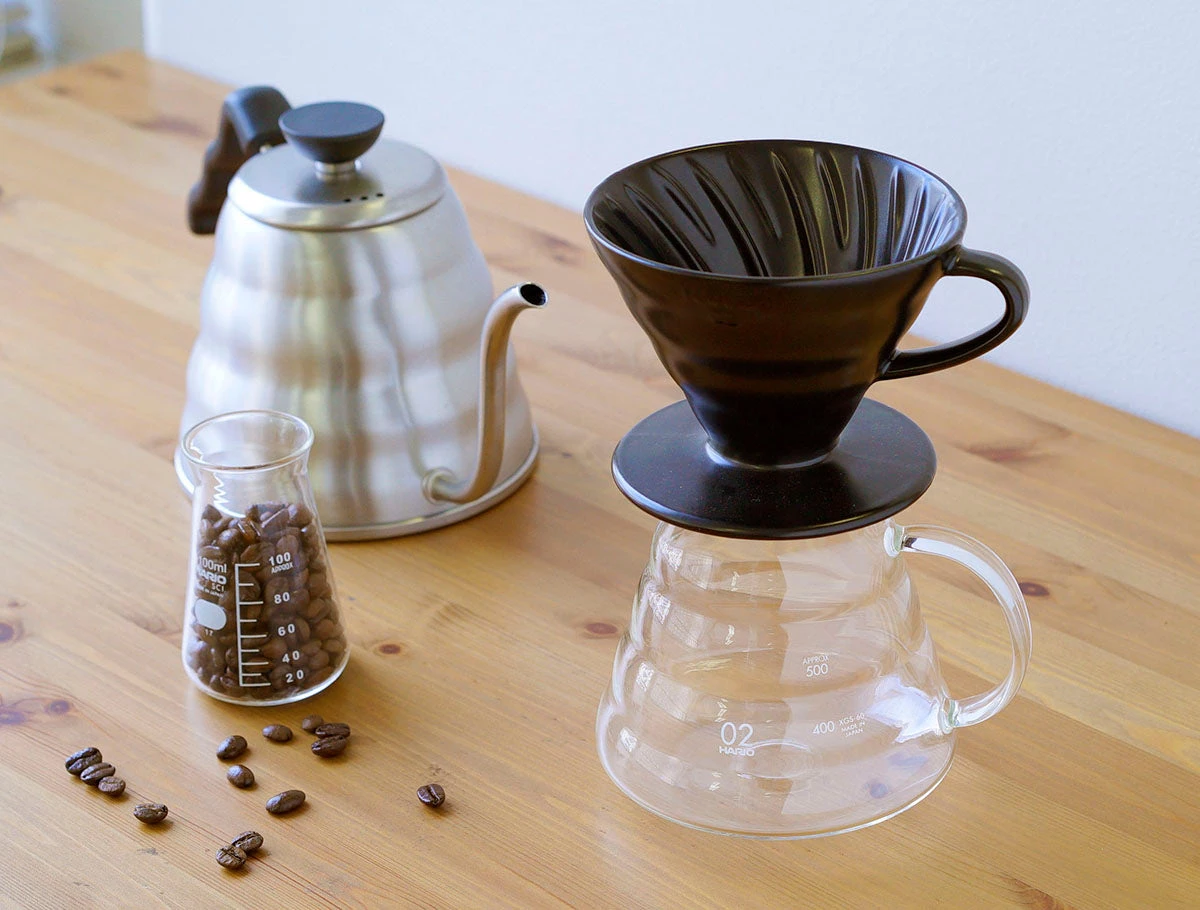 Hario V60 Ceramic Coffee Dripper Matte Black - Size 02 2 Hario V60 Ceramic Coffee Dripper Matte Black - Size 02