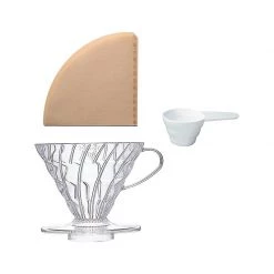 Hario V60 Transparent Coffee Dripper And Filter Paper Package - Size 02