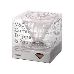 Hario V60 Transparent Coffee Dripper And Filter Paper Package - Size 02