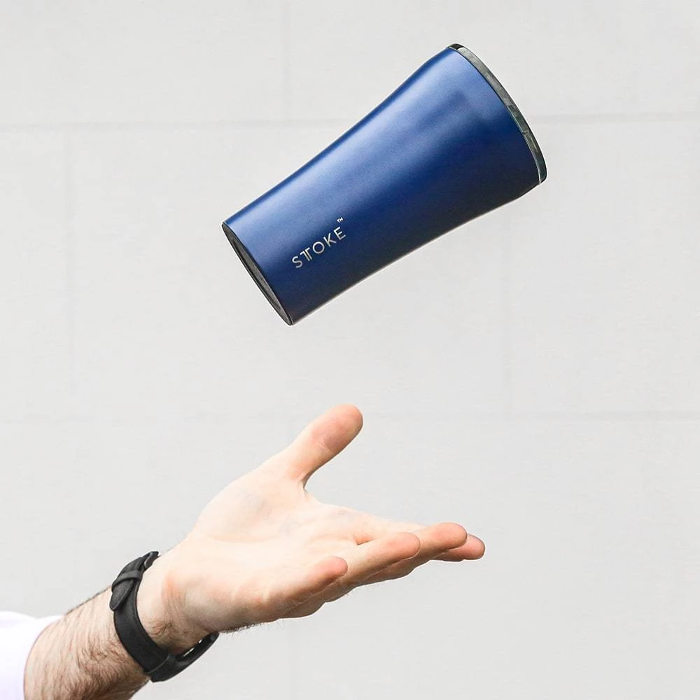 Sttoke Reusable Coffee Cup 12oz (Magnetic Blue) 2 Sttoke Reusable Coffee Cup 12oz (Magnetic Blue)