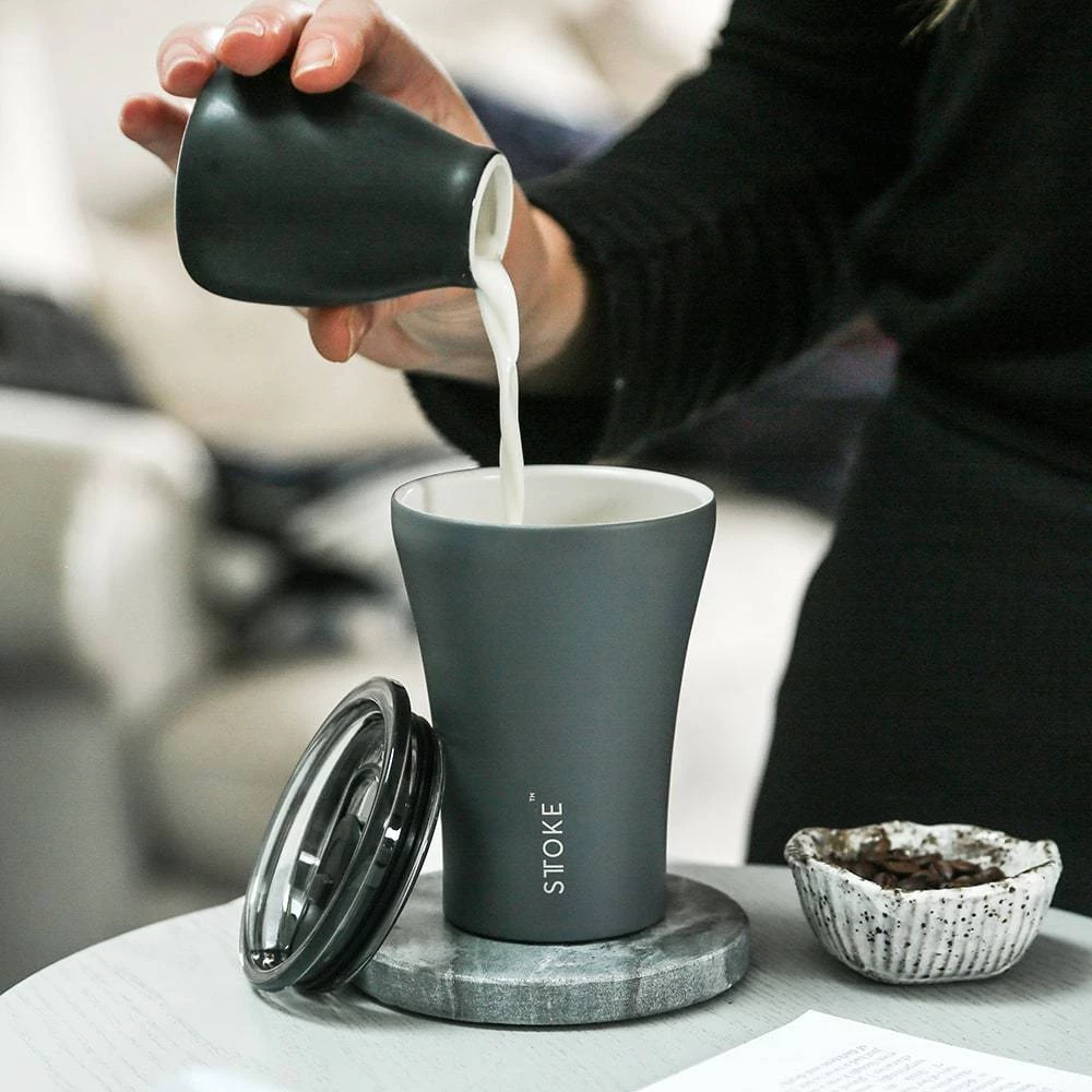 Sttoke Reusable Coffee Cup 8oz (Slated Grey) 2 Sttoke Reusable Coffee Cup 8oz (Slated Grey)