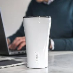 Sttoke Reusable Coffee Cup 12oz (Angel White)
