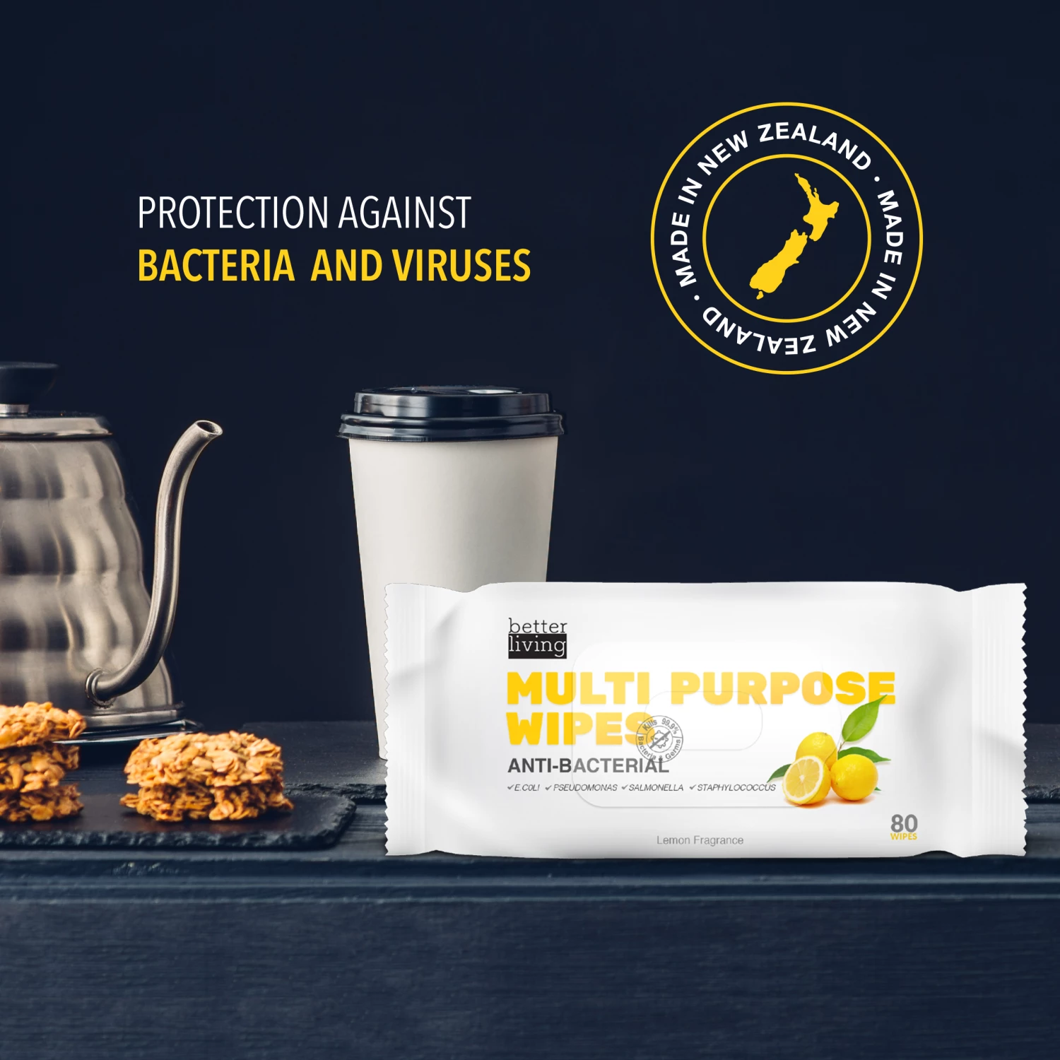 Better Living Multipurpose Antibacterial Wipes (12 Packs) 2 Better Living Multipurpose Antibacterial Wipes (12 Packs)